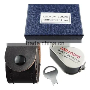 Mini 30X Jeweler Loupe Magnifier + LED & UV Light 21mm Lens Jewel Identifier Tool thumbnail-2