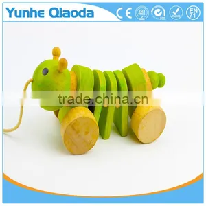 Pull Along Insect Wooden Toy Wiggles as You Pull They Make a Clicking Sound and Make a Fun Baby thumbnail-1