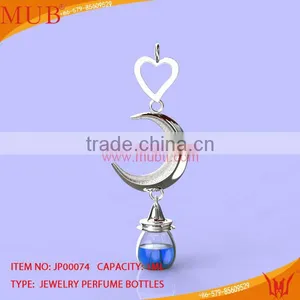 Glass Jewelry Moon & Heart Shape Necklace Glass Bottle thumbnail-1