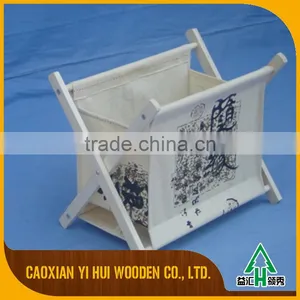 News Stand Foldable Wood Fabric Magazine Rack thumbnail-2