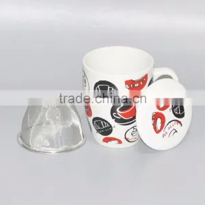 Porcelain Coffee and Tea Mug With Filter and Lid thumbnail-3