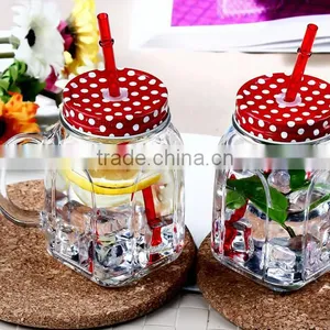 Haonai Wholesale Food Pickle Storage Glass Jar With Handle and Lid thumbnail-4