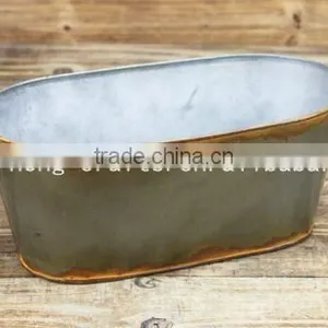 Oval Big Outdoor Metal Flower Pot thumbnail-1
