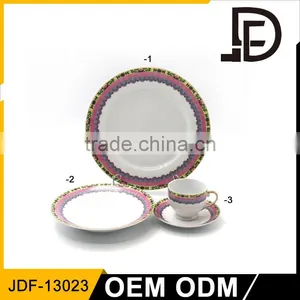 Drinkware Ceramic Middle East Dinnerware,purple Dinnerware, Porcelain Gold Plated Dinnerware Set thumbnail-1