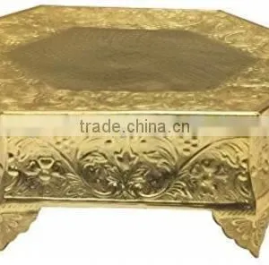 Gold Plated Pentagon Metal Cake Stand thumbnail-1