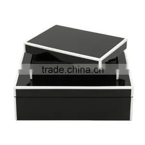 Vietnam Lacquer Box/ Wholesale Lacquered Box With White Line thumbnail-5