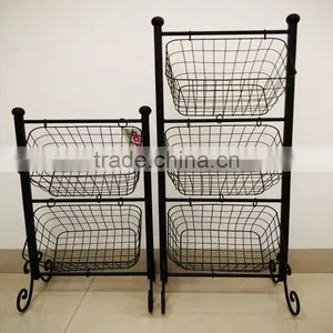 High Quality Metal Storage Holder Bedroom Kitchen Wire Storage Shelf thumbnail-1