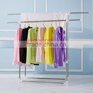 Double-pole Foldable Stainless Steel Cloth Dry Rack thumbnail-1