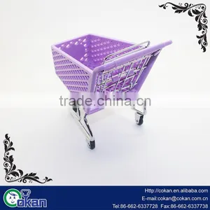 Mini Shopping Cart Hand Trolly Toy Desktop Storage Container thumbnail-3