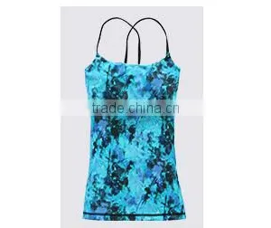 Lady Clothing Custom Digital Printing Stringer Yoga Tank Top thumbnail-6