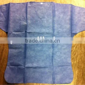 Disposable Nonwoven Patient Coat of Deep Blue thumbnail-1