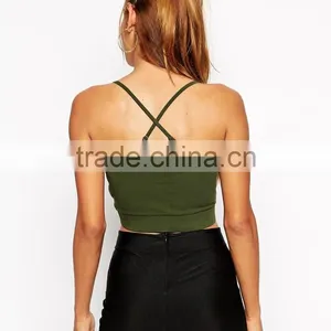 Latest Arrival Strappy Crop V-neckline Top With Wrap Front thumbnail-3