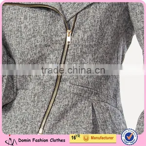 High Quality Woven Fabric Grey Color Fashion Women Blazer for Lady thumbnail-6
