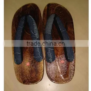 Hot Sell Newest Japanese Wood Slipper Black thumbnail-1