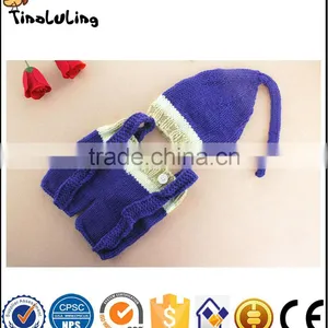 Tinaluling Baby Newborn Photography Props Crochet Baby Beanie Hat With Suspender Pant Knitted Costume Outfit thumbnail-2