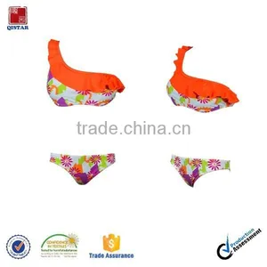 One Strap Floral Print Fabric Lady Bikini thumbnail-1