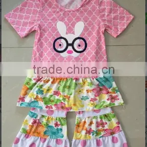 Love Baby Garment Easter Rabbit Ruffle Pants Outfit Girls Easter Bunny Summer Outfit Set, Baby Girl Suit Bamboo Fiber Bunny Suit thumbnail-1