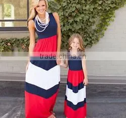 Fashion New Detail Mother and Daughter Dress Design Cute Mommy and me Maxi Dress thumbnail-2