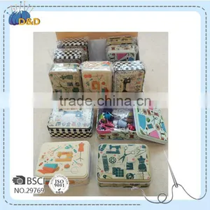D & D Craft Multipurpose Organizor Square Sewing Tin Box Travling Sewing Kit thumbnail-1