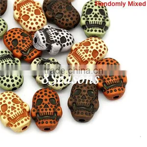 Mixed Halloween Skull Acrylic Spacer Beads 20x15mm thumbnail-1
