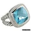 Sell Sterling Silver Ring With Swiss Blue Topaz and Diamond thumbnail-1