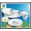 16pcs Blue Flower Decal Round Dinner Set thumbnail-1