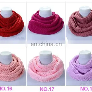 Fashion Ladies Wool Knitting Scarves Women's Neckerchiefs With Pure Color thumbnail-1