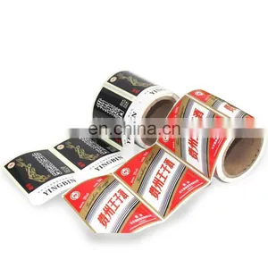 China Manufacture Cheap Colorful Printing Vinyl Sticker Roll for Wine Bottle Packaging thumbnail-1