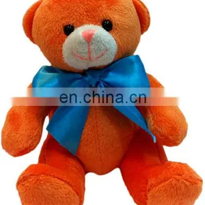 Cute Small Plush Orange Teddy Bear Soft Toy Dancing Bear With Bowtie thumbnail-2