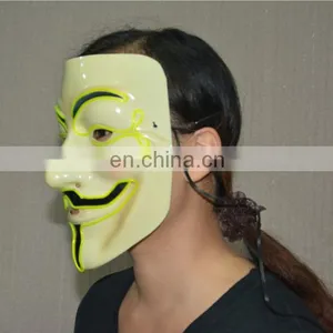 2016 New Design Cosplay Male V Vendetta Flash El Wire Led Glowing Mask thumbnail-4