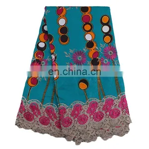 African New Arrival Wax Lace Fabric Material Cotton Ankara Embroidery Wax Print Fabric L170727001 thumbnail-4