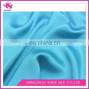 Hot Sale Chinese Silk Satin 100% Silk Charmeuse Fabric Blue Teal Plain Dyed Silk Satin Fabric for Dress | Kaftan 2017 thumbnail-5