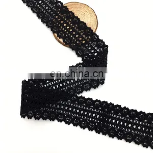 4cm Free Sample Lace OLCT2168 Black Cotton Embroidery Decorate Lace in Dubai thumbnail-1