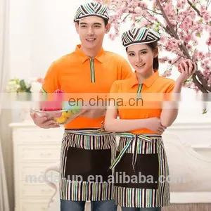Polyester Stripe Kitchen Apron With Custom Logo High Quality From China thumbnail-2