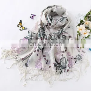 Hot New Soft Wool Cashmere Pashmina Embroidered Shawl Shawls/Scarf Scarves Wrap thumbnail-1