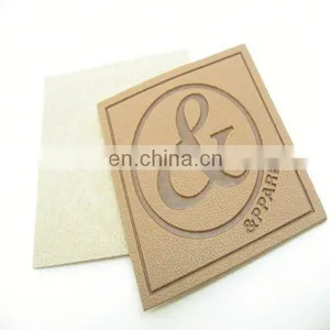 Custom Fashion Collection Shiny PU Metal Logo Tags Fake Designer Jeans Labels Leather Patches For Luggage Handbag Clothing Pants thumbnail-1