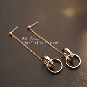 2017 HK Show Simple Design Gold CZ Earring Jewelry (E6901) thumbnail-1