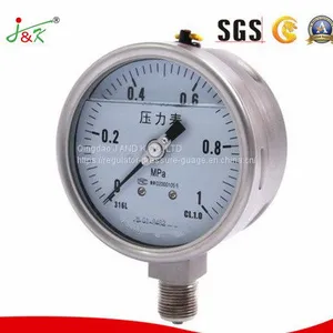 Shock Proof Manometer Pressure Gauge With Liquid Filling thumbnail-2