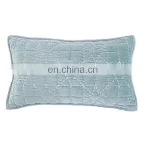 Mint Green Polyester Velvet Quilt Embroidery Cushion/pillow Decorative Throw Pillow thumbnail-2