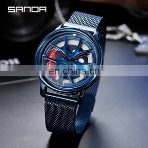 SANDA 1025 Luxury Special Rotating Men Watches Stainless Steel Japan Quartz Watch Male Business Wristwatch thumbnail-3