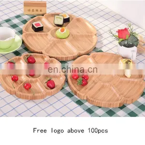 Customized Unique Design Durable Kitchen Divided Food Dry Fruit Bamboo Serving Tray thumbnail-1