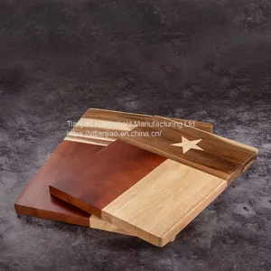 Customized Acacia Wood Splicing Rubber Wood Chopping Board Cutter Vegetable Meat Cheese Kitchen Solid Wooded Cutting Boards thumbnail-4
