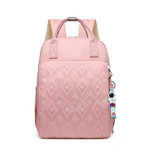 Baby Diaper Bag Double Layer Storage Bag Portable Quilted Puffer Polyester High-capacity go Out Zipper Pack Diaper Bag thumbnail-3