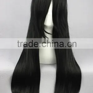High Quality 70cm Long Straight Bleach-Kuchiki Byakuya Black Synthetic Anime Wig Cosplay Hair Wig Party Wig thumbnail-3