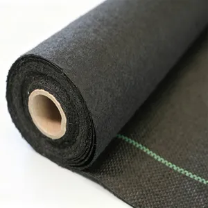 Control Fabric Woven Geotextile Anti Grass Mat Grass Controll 100 140 160 170 GSM 3.0 4.1 4.8 5.0 oz Black thumbnail-1