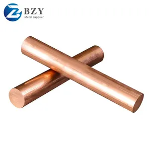 China Factory Large Size C1100 Pure Flat Copper Ground Bus Earthing Round Bar thumbnail-2
