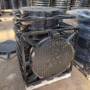 Wholesale Price Round Ductile Cast Iron Manhole Cover Outdoor Dark Ductile Iron Manhole Cover thumbnail-5