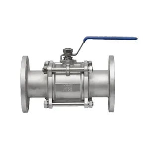 Factory Direct Sales of High-quality Manual Three Piece Stainless Steel Flange Ball Valve thumbnail-1