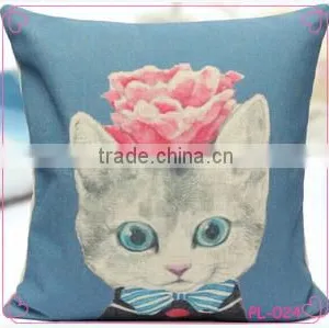 2015 Hot Sale Cat Printing Cushion,lovely Cat Art Style Pillow,couple Pillow thumbnail-1