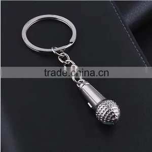 Factory Direct Metal Keychain Key Ring Creative Gift Microphone Keychain thumbnail-3